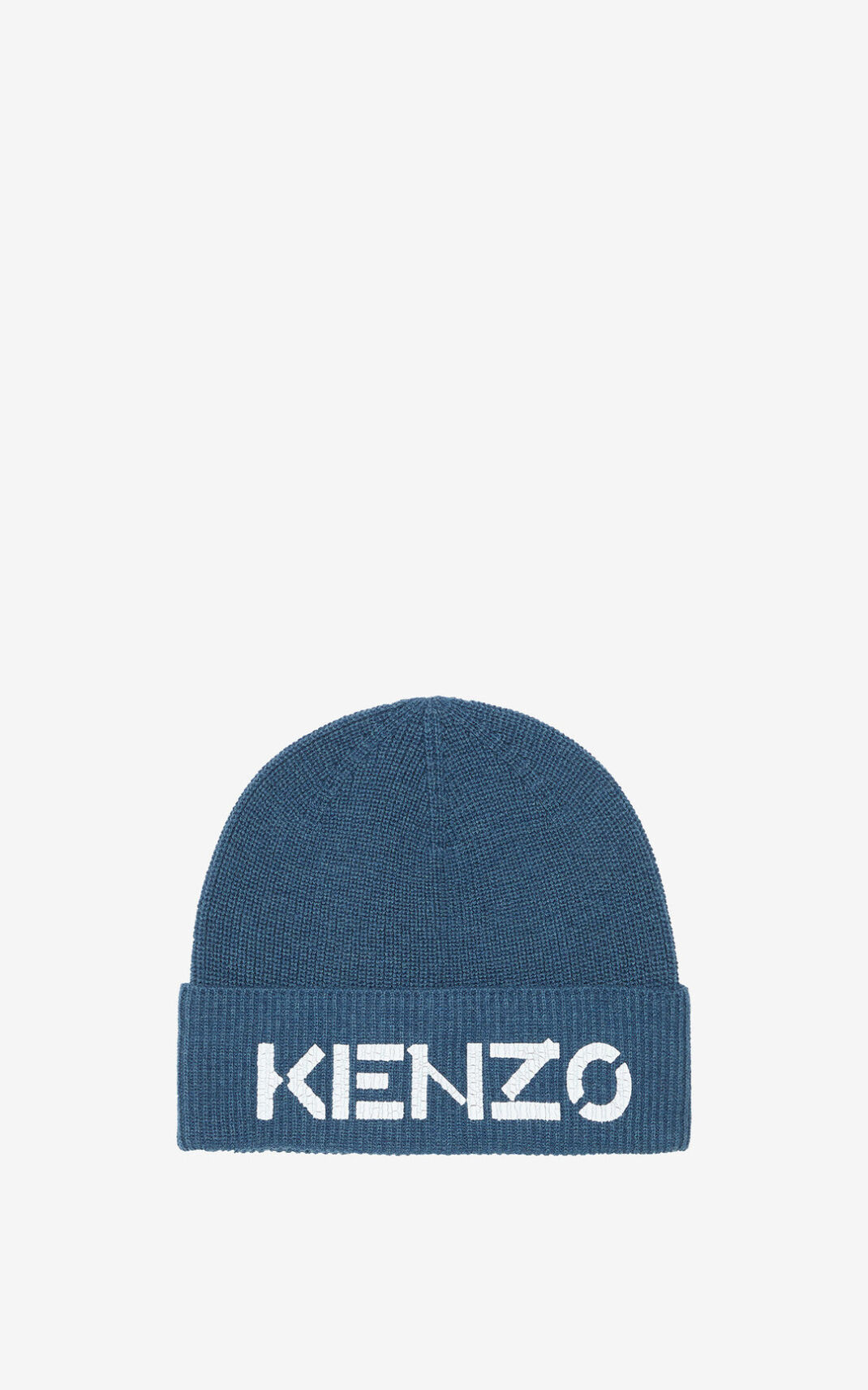 Kenzo Logo ニット ビーニー メンズ 青 - BVWZMC856